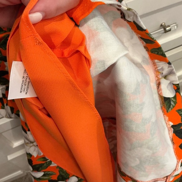 Alice + Olivia vibrant orange floral dress… adorable front tie. - Picture 12 of 12